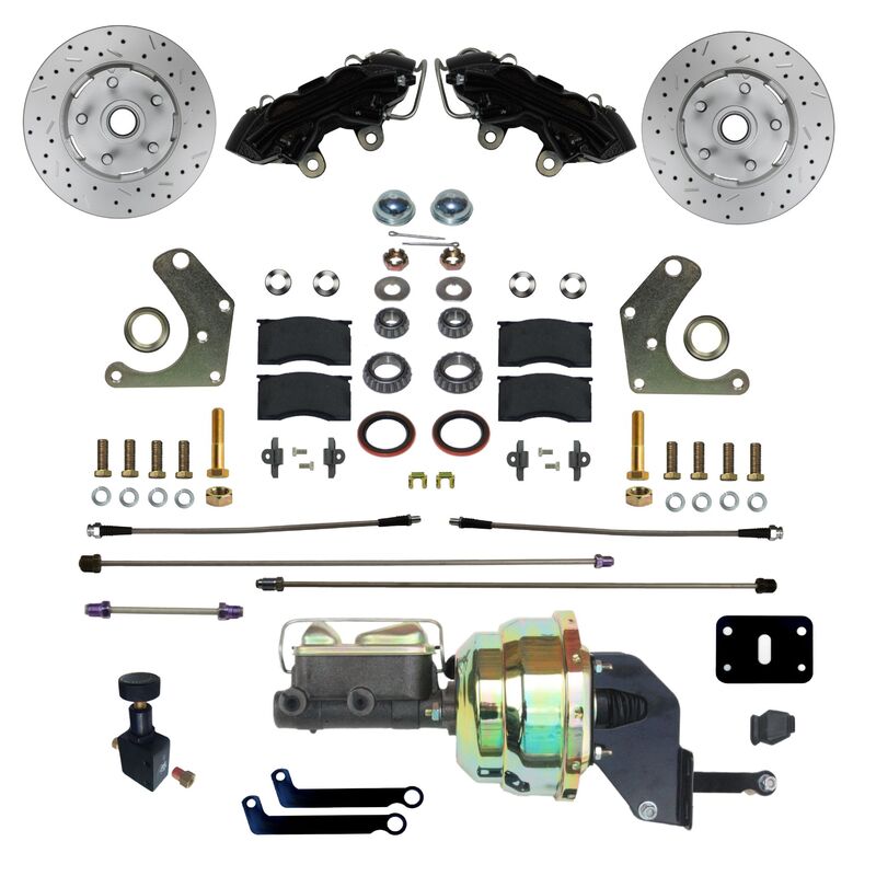 LEED Brakes Power Front Kit with Drilled Rotors and Black Powder Coated Calipers